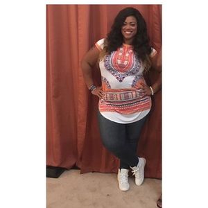 Orange and White Dashiki